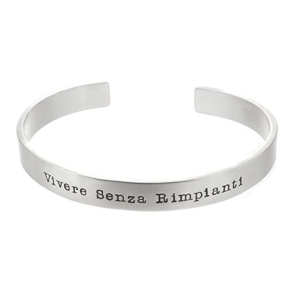 Picture of Wide Silver Bracelet - Vivere Senza Rimpianti